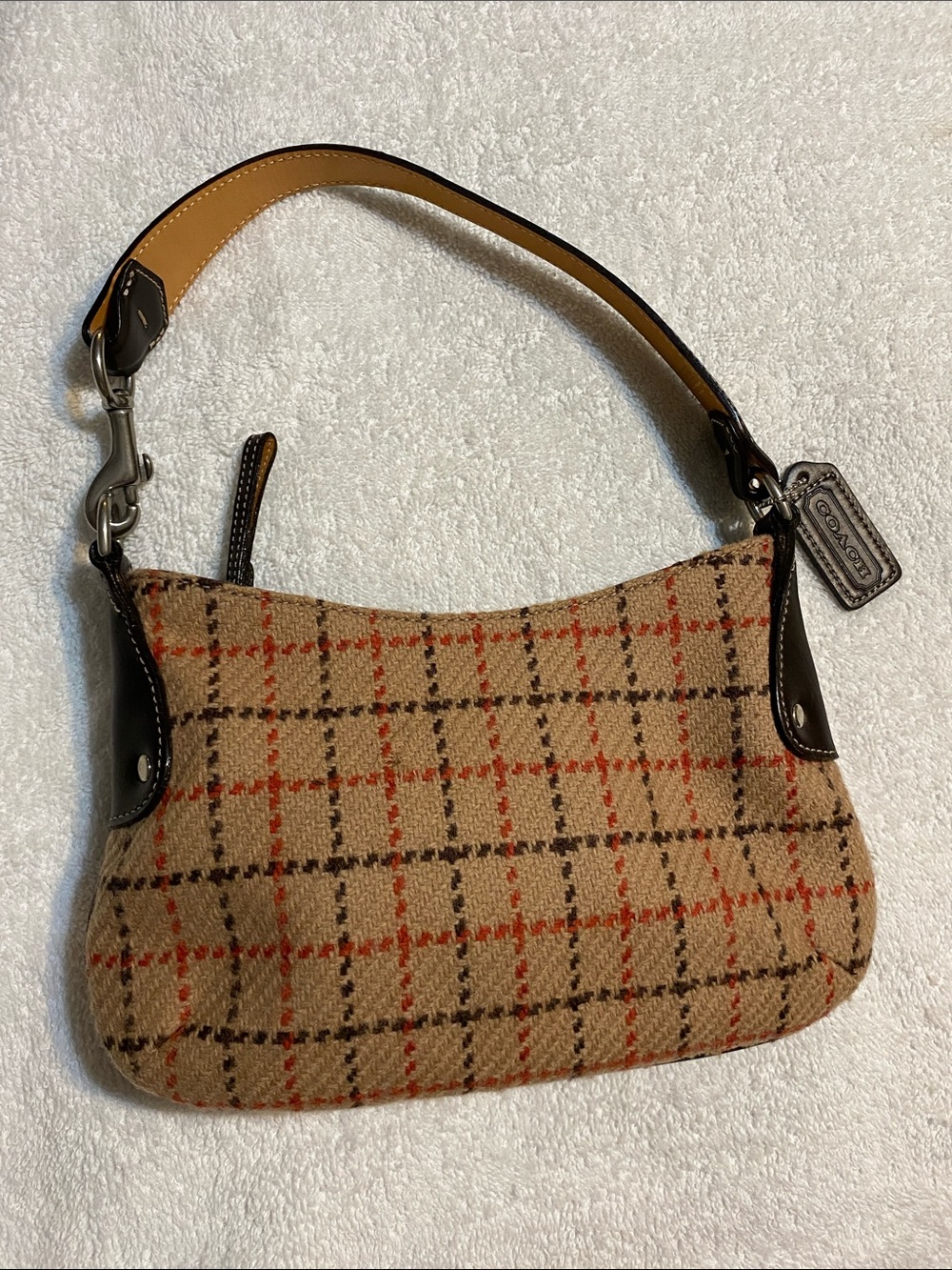 Coach Plaid Wool Mini Shoulder Bag
